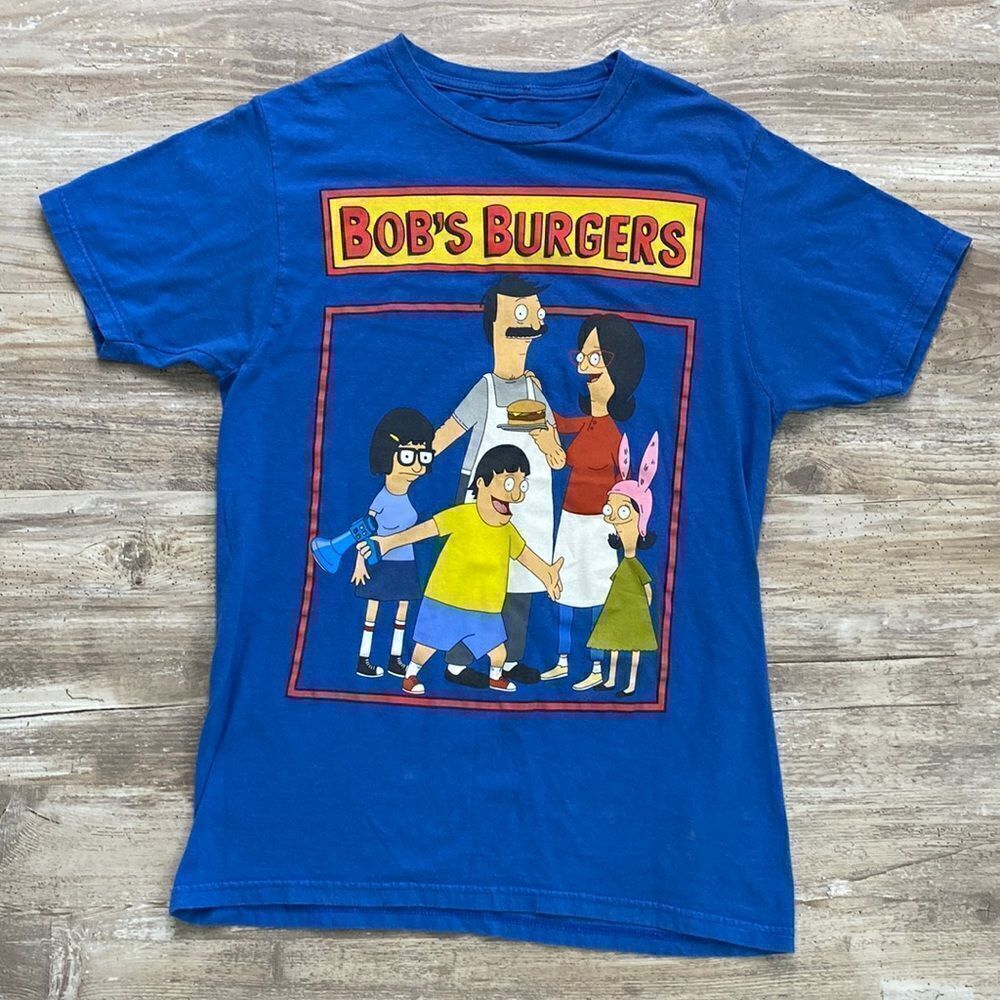 Bobs Burgers T-Shirt "The Cast" Blue Mens Size Small